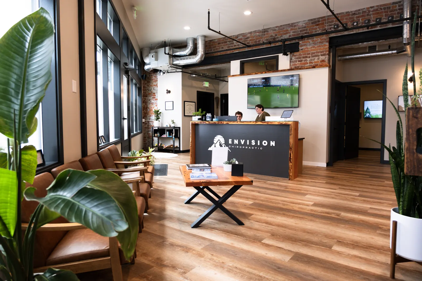 Envision Chiropractic reception and treatment floor in downtown Bellingham, WA